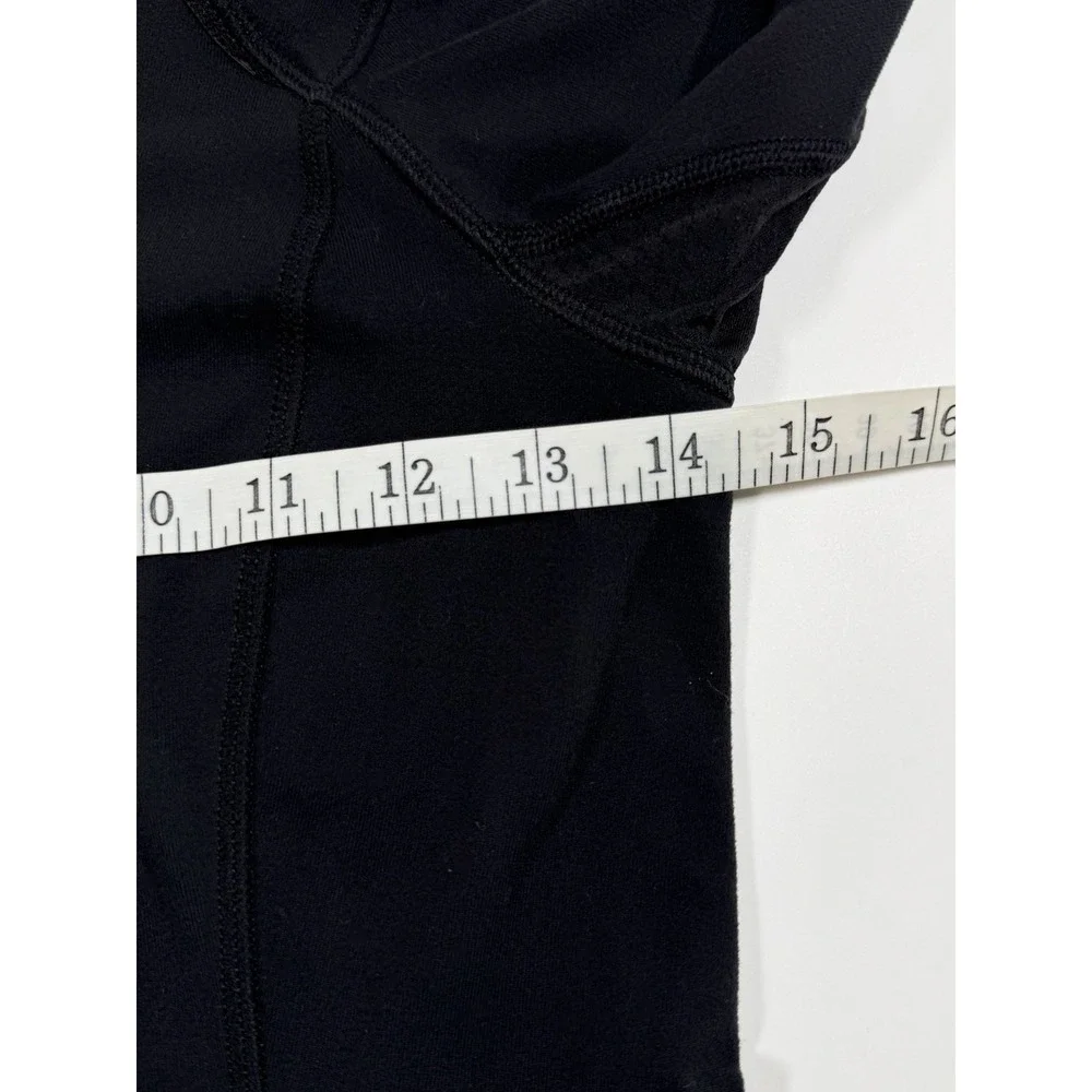 Lululemon Womens Think Fast Pullover Black White Parallel Stripe 1/2 Zip Size 6